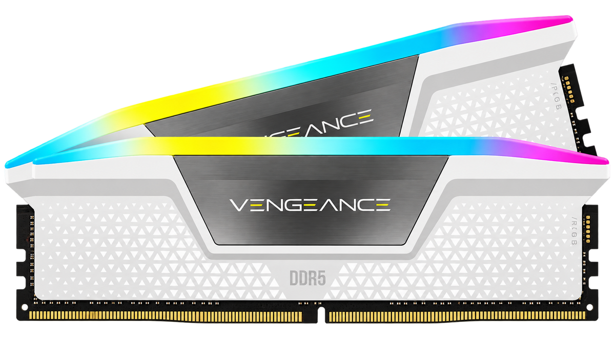 RAM Corsair Vengeance RGB DDR5 6400MHz PC5-51200 32Go 2x16Go CL36 Blanc